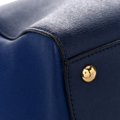 Fendi Vitello Elite Regular 2Jours Tote Blue 8 of 17