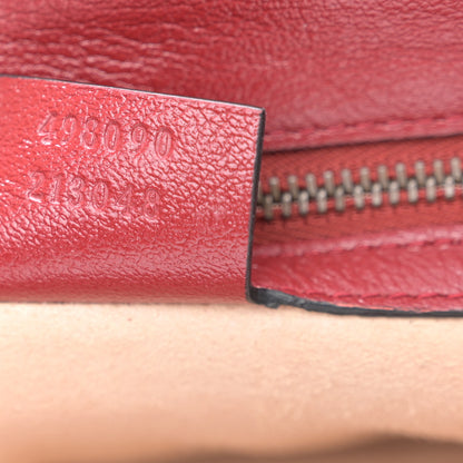 Gucci Vintage Effect Calfskin Matelasse Diagonal Large Torchon GG Marmont Shoulder Bag Black Romantic Cherry 8 of 12