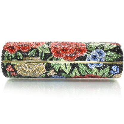 Judith Leiber Swarovski Crystal Floral Minaudiere Evening Bag 3 of 7
