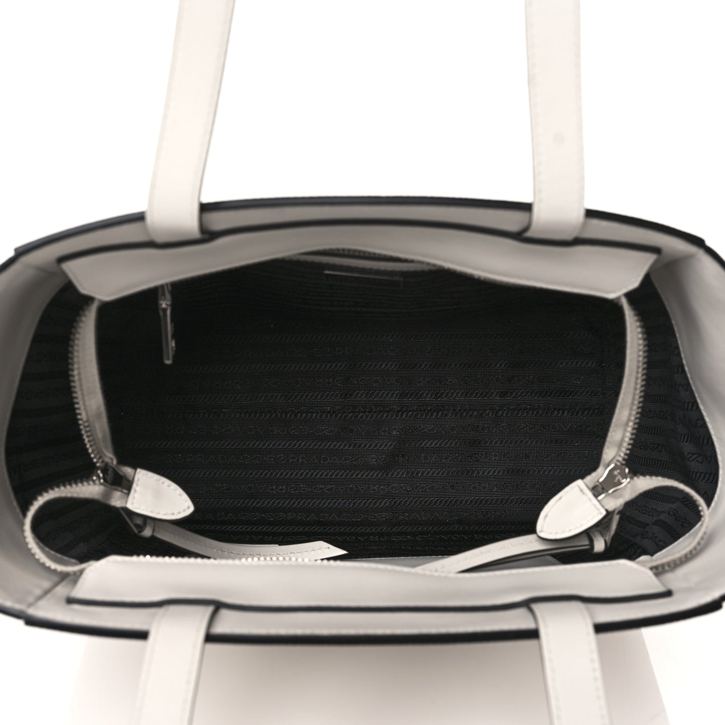 Saffiano Cuir City Calf Monochrome Shopping Tote White
