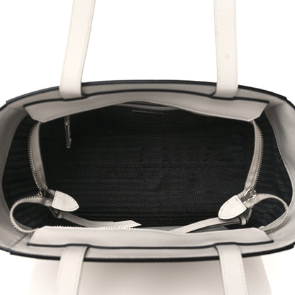 Prada Saffiano Cuir City Calf Monochrome Shopping Tote White 4 of 8