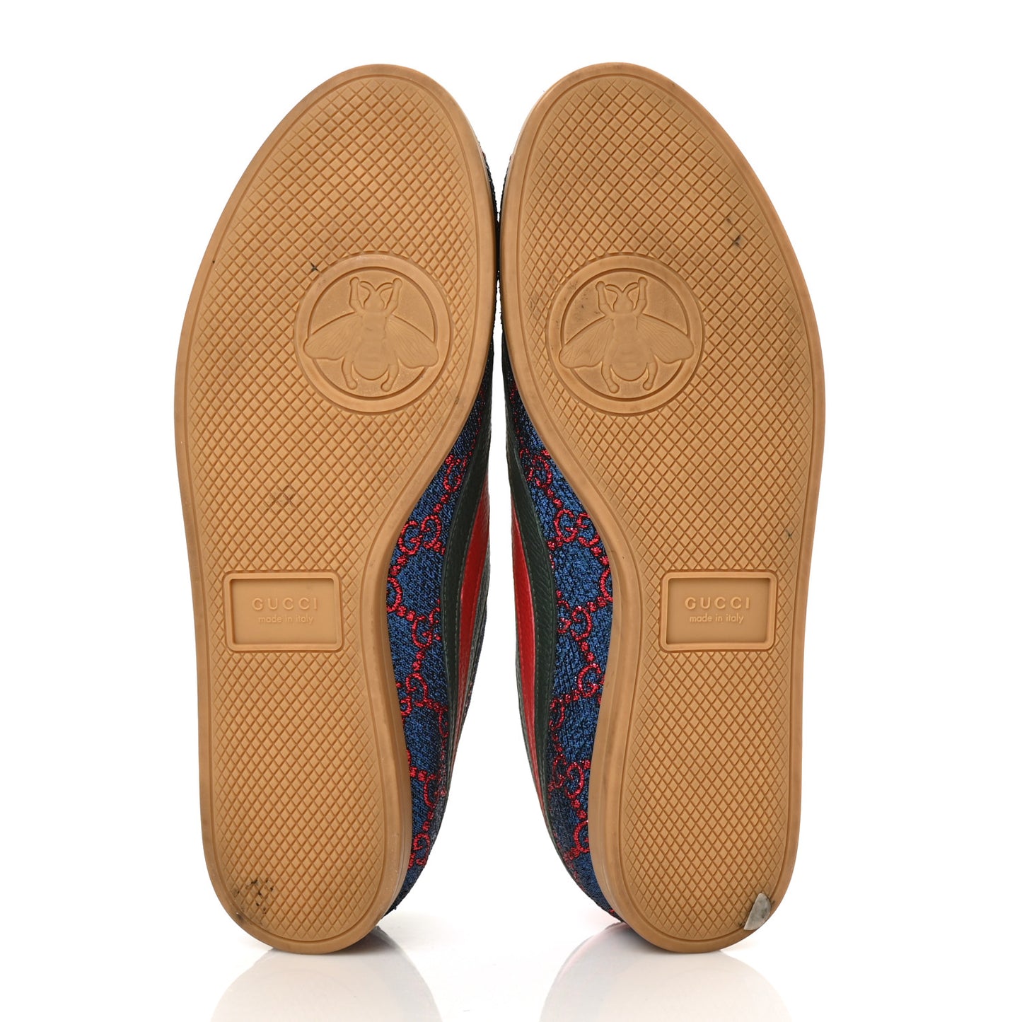 Lurex Calfskin Web GG Monogram Womens Falacer Sneakers 39 Iridescent Blue Iridescent Red Silver