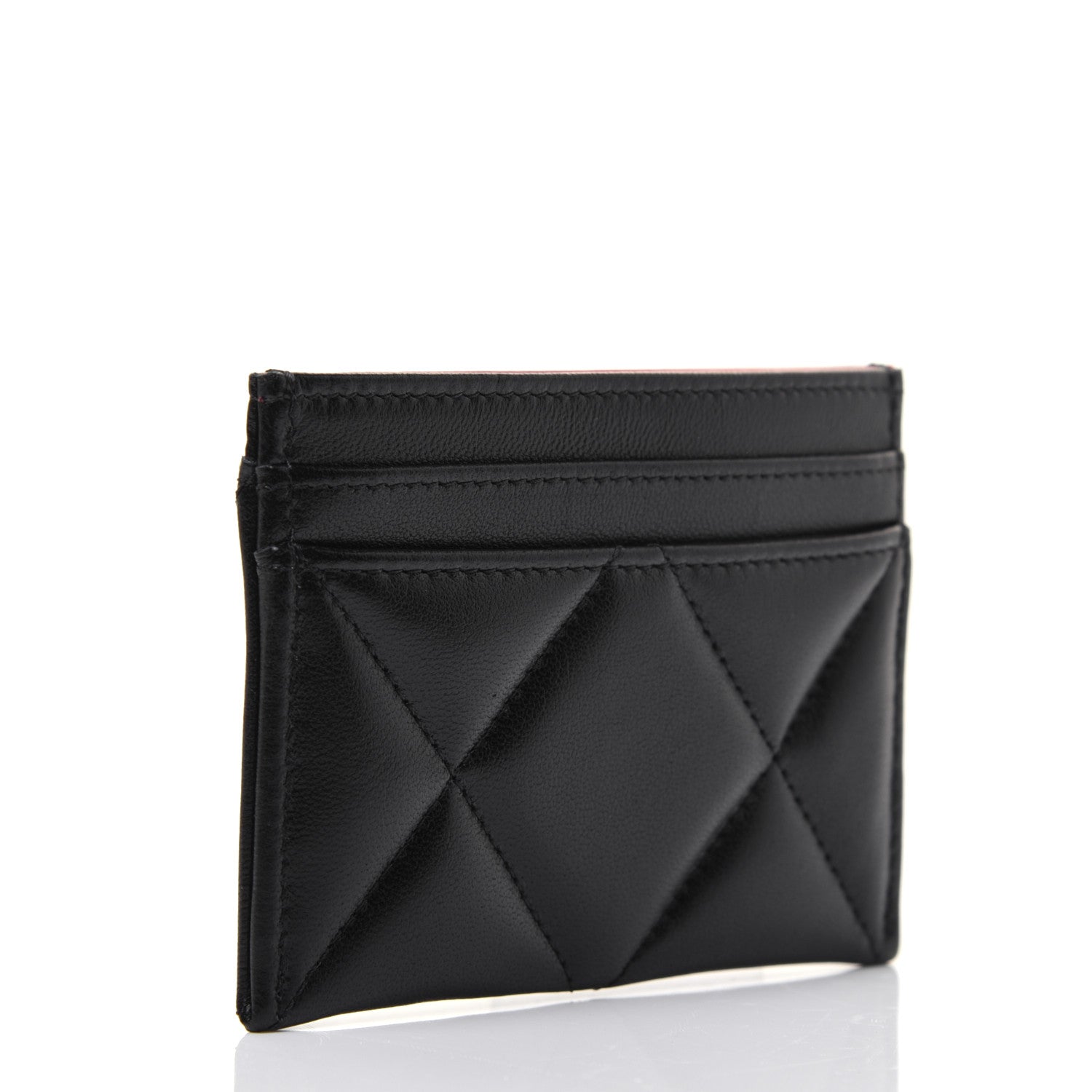 Chanel Lambskin Quilted Chanel 19 Card Holder Black 3 of 14