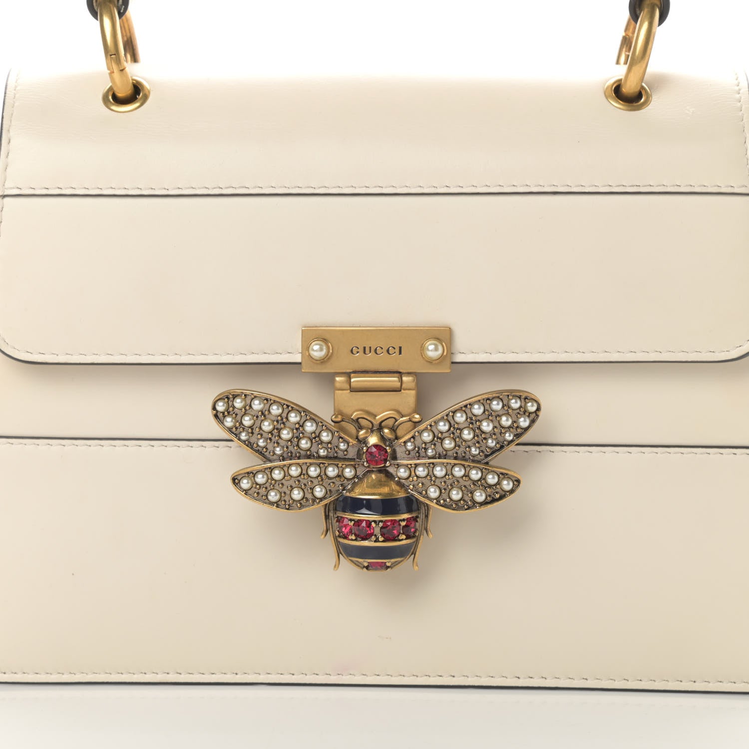 Gucci Calfskin Small Queen Margaret Top Handle Bag Mystic White 8 of 13