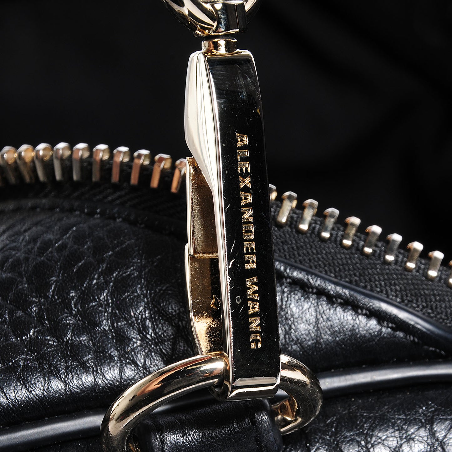 Pebbled Lambskin Rockie Black w Pale Gold Hardware