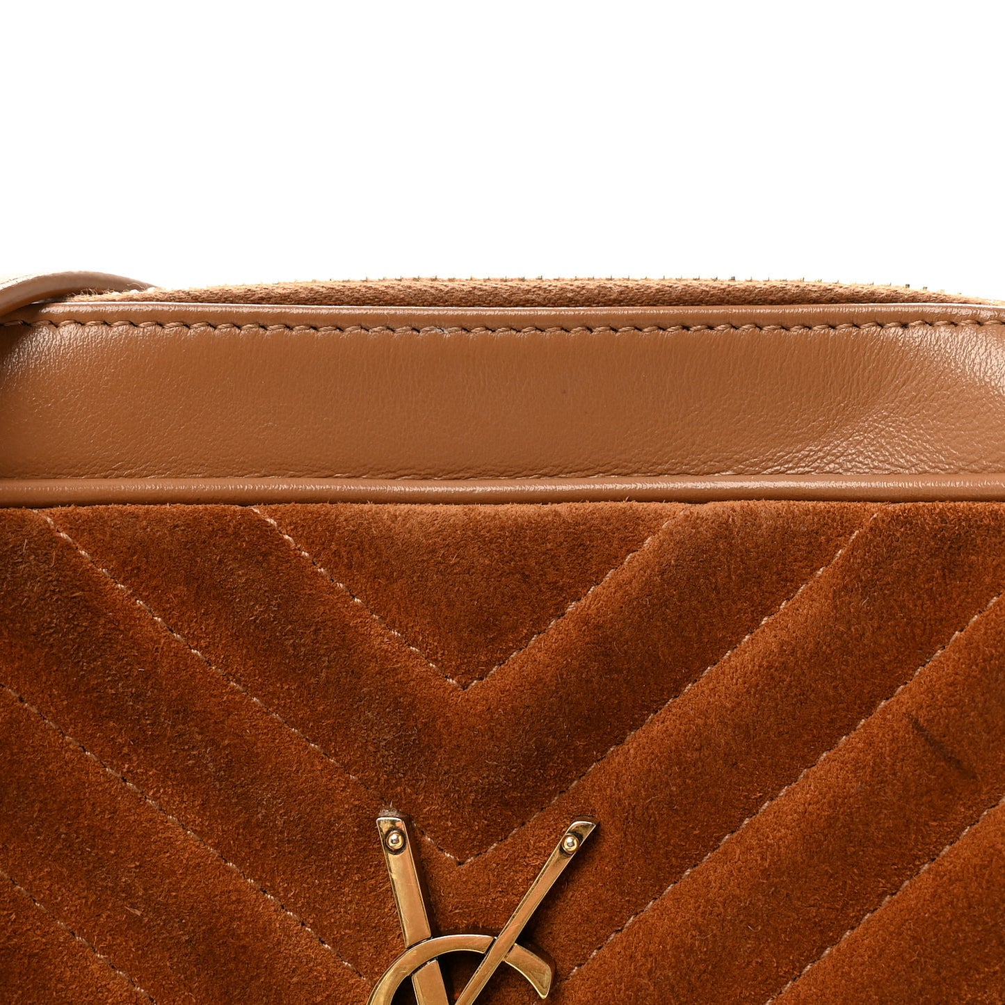 Suede Matelasse Monogram Lou Camera Bag Cinnamon
