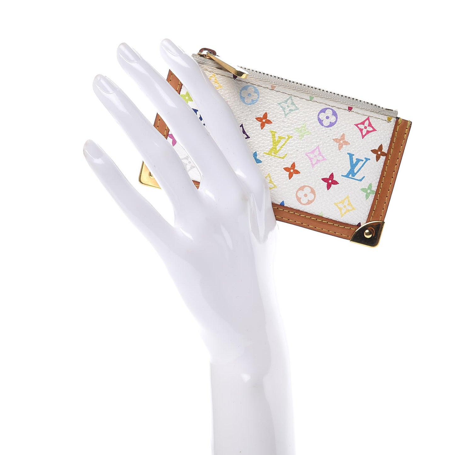 Monogram Multicolor Key Pouch White