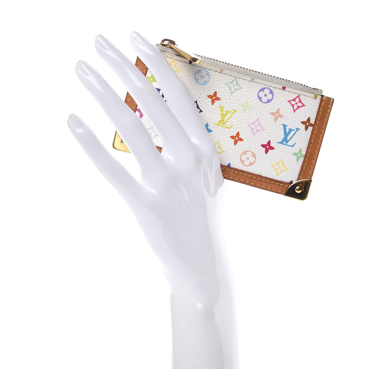 Louis Vuitton Monogram Multicolor Key Pouch White 2 of 13