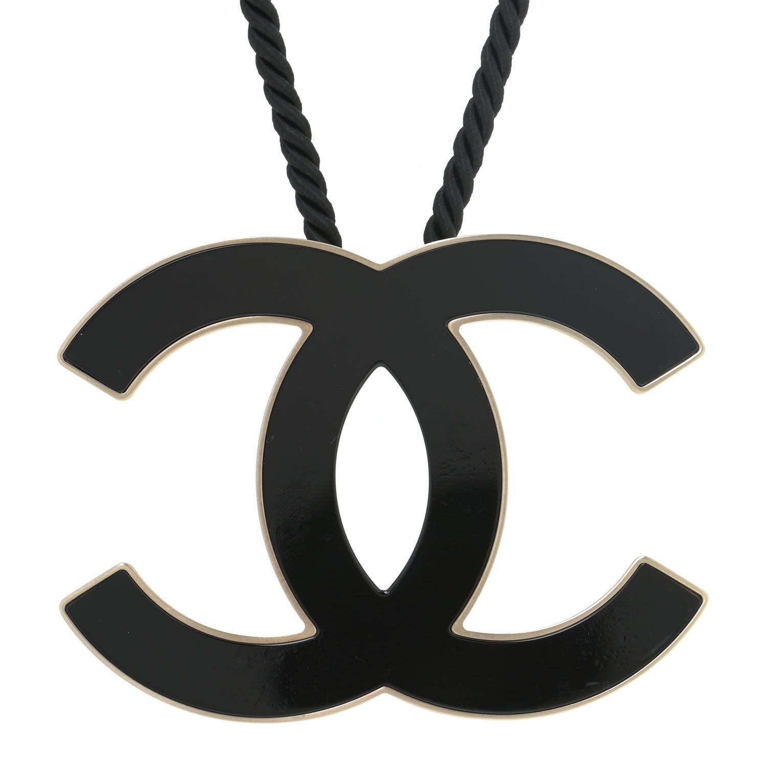 Chanel Enamel CC Rope Necklace Black 5 of 7