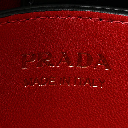 Prada Saffiano Cuir Medium Panier Bucket Bag Black Fuoco 7 of 9