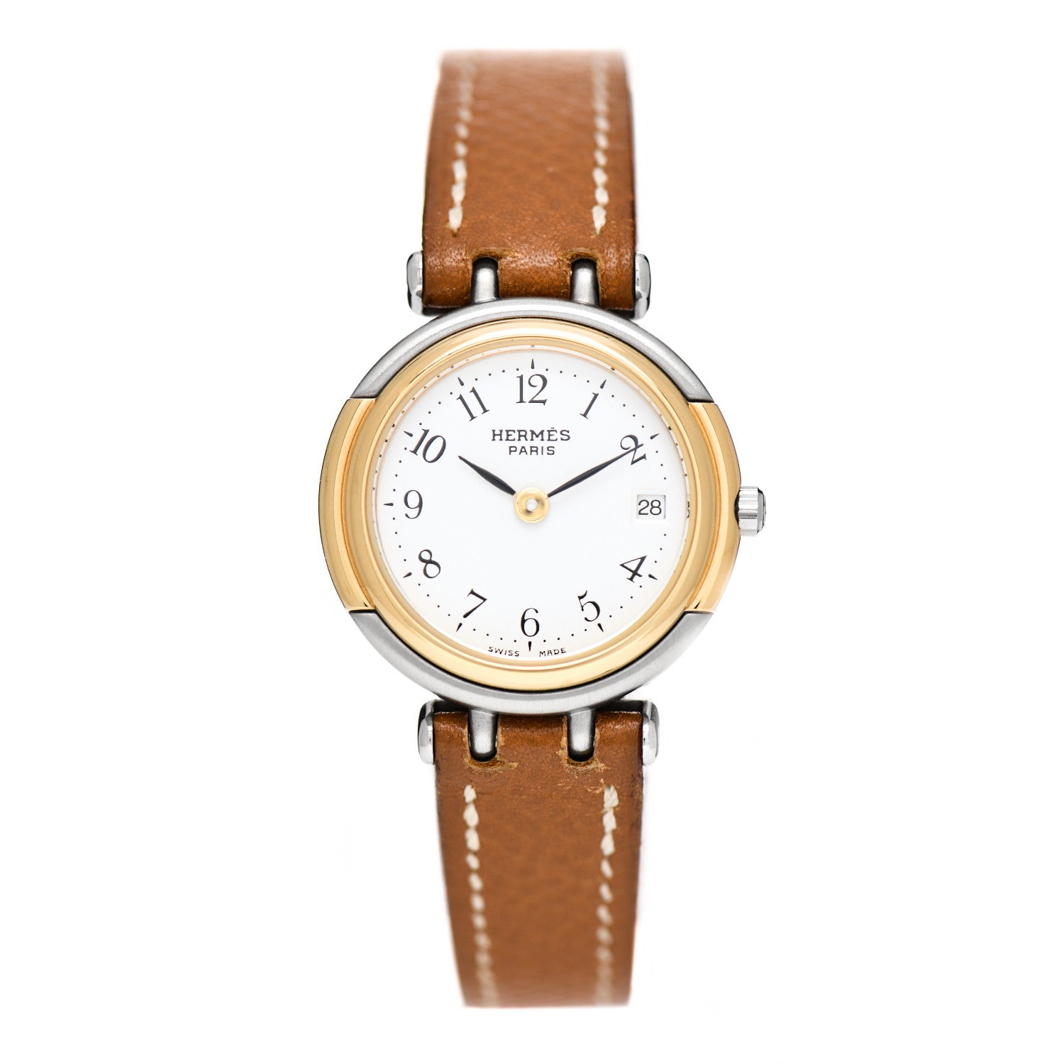 Hermes Stainless Steel Epsom 24mm Clipper Quartz Watch Gold 1 of 4