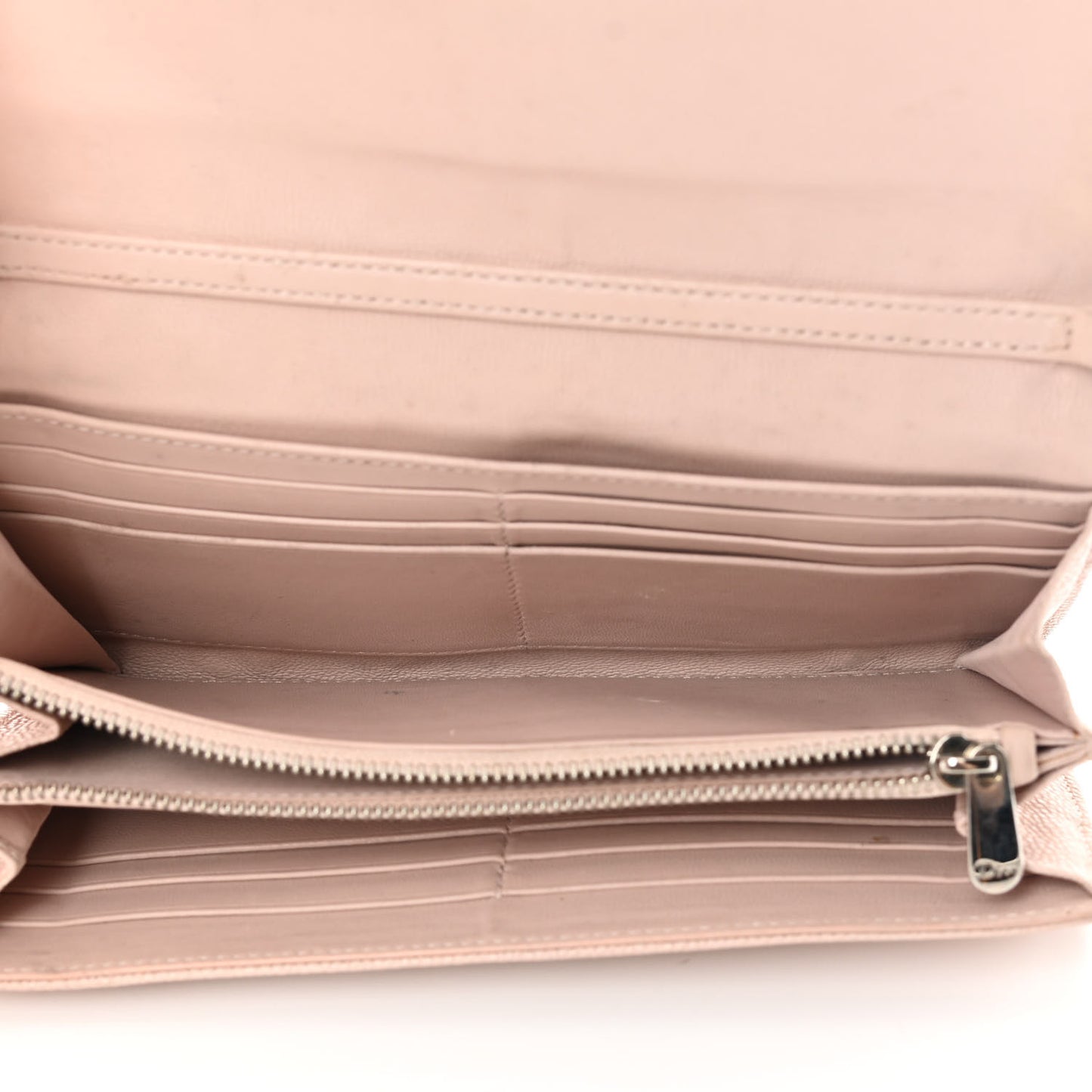 Grained Calfskin Diorama Wallet on Chain Pouch Nude