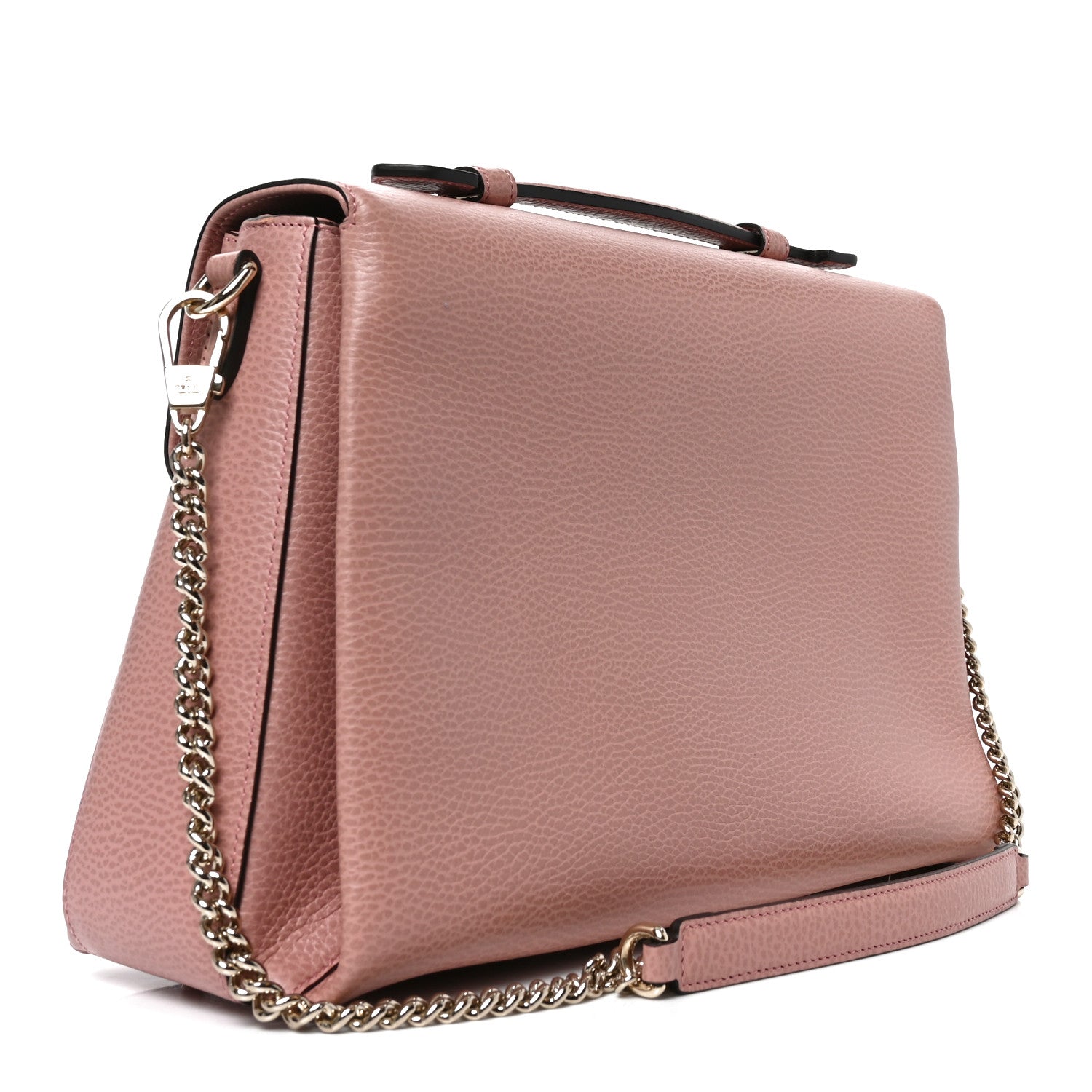 Gucci Dollar Calfskin Medium Interlocking G Top Handle Shoulder Bag Soft Pink 3 of 10