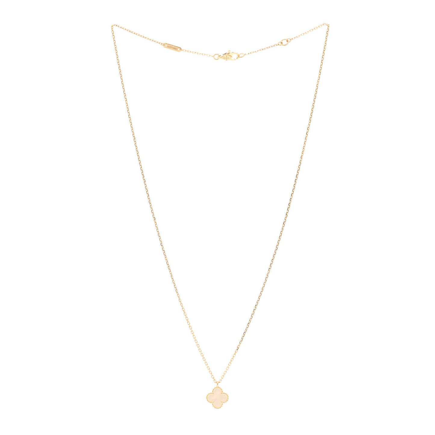 18K Yellow Gold Mother of Pearl Sweet Alhambra Pendant Necklace