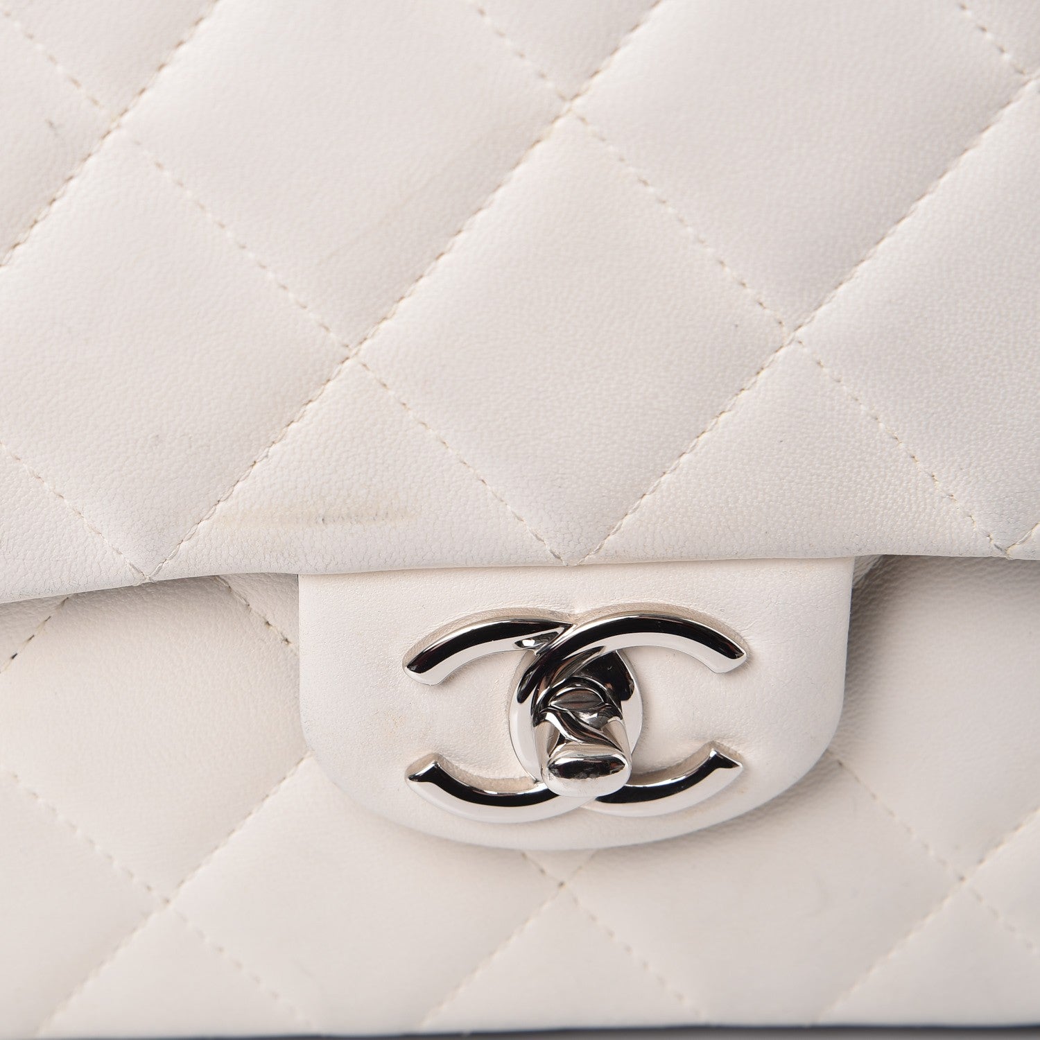Chanel Lambskin Quilted Colorblock Jumbo Double Flap Black White Beige 9 of 19