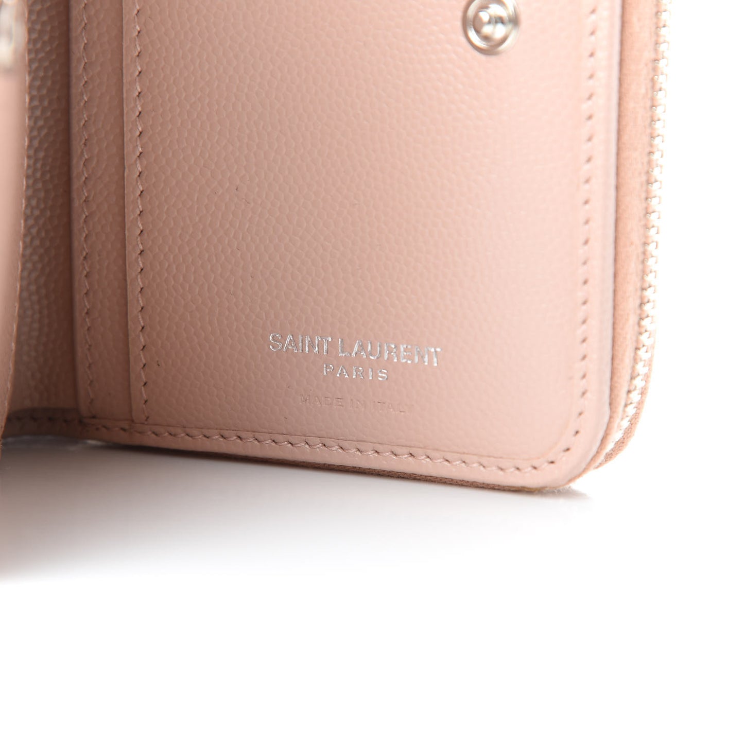 Grain De Poudre Matelasse Chevron Monogram Compact Zip Around Wallet Pink