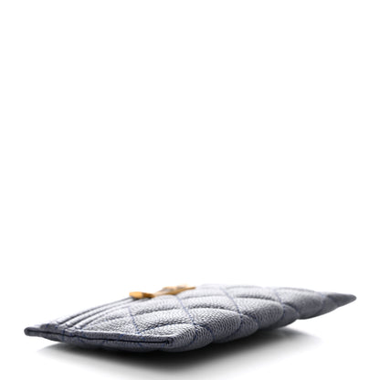Chanel Caviar Quilted Boy Card Holder Blue 4 of 9