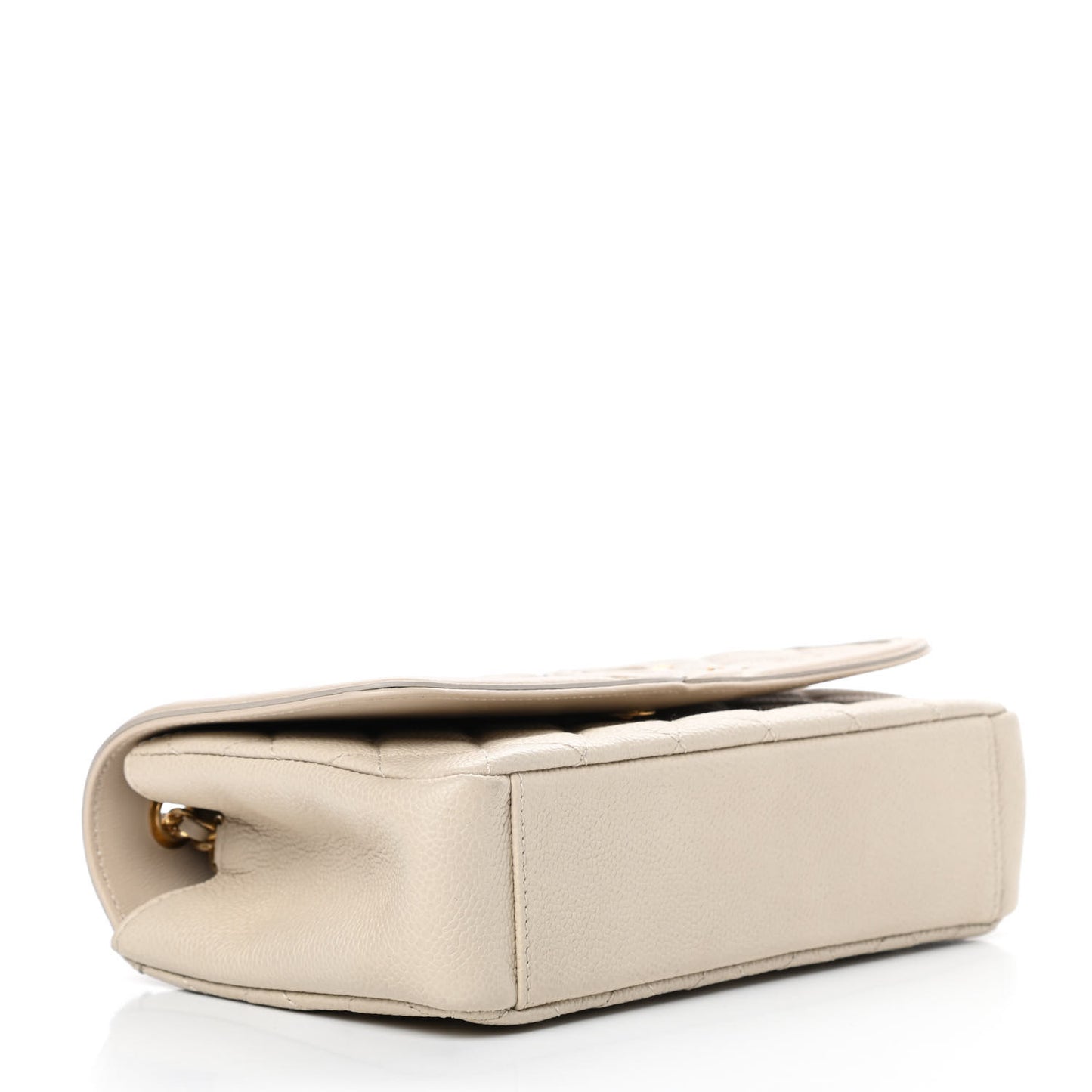 Caviar Quilted Small CC Filigree Flap Beige