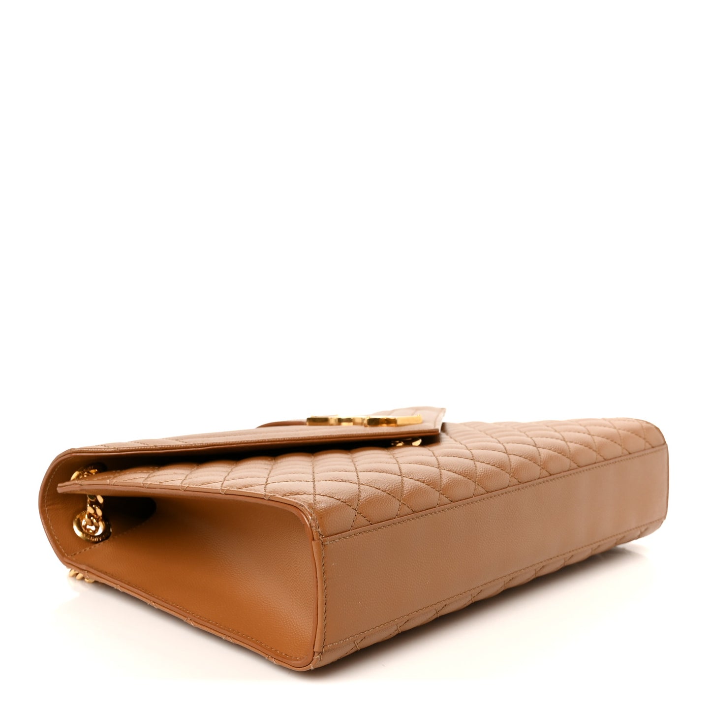 Grain De Poudre Textured Mixed Matelasse Triquilt Large Monogram Satchel Naturel