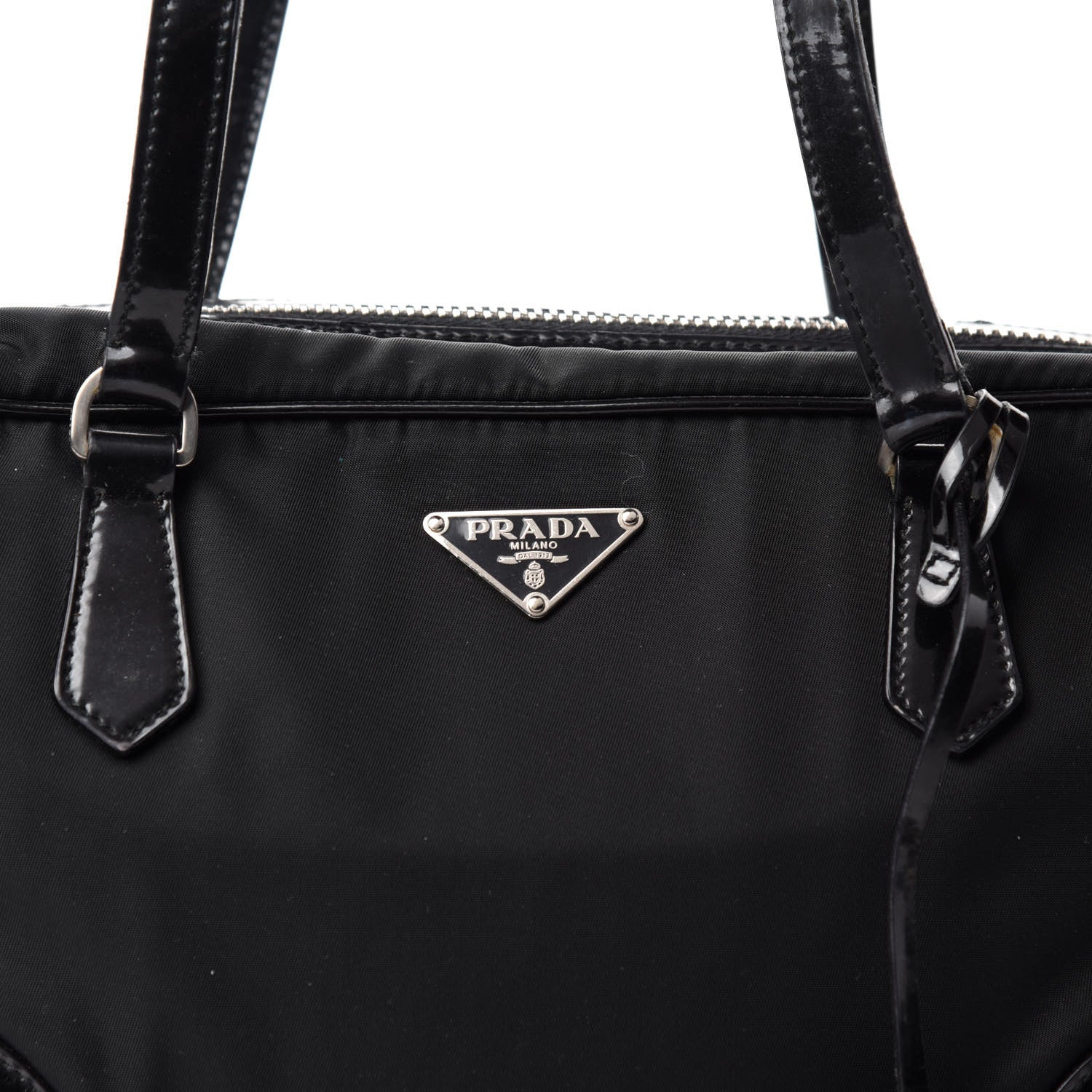 Prada Tessuto Nylon Vernice Bauletto Black 15 of 15