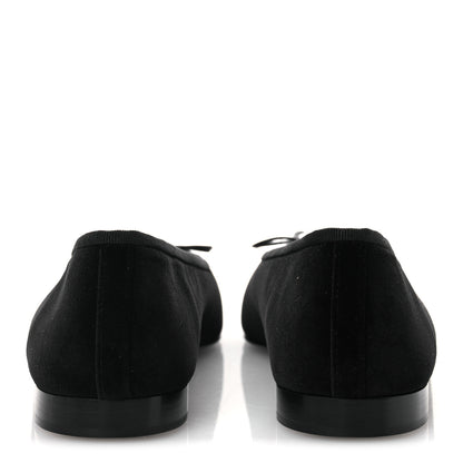 Chanel Velvet Cap Toe Ballerina Flats 40 Black 6 of 12