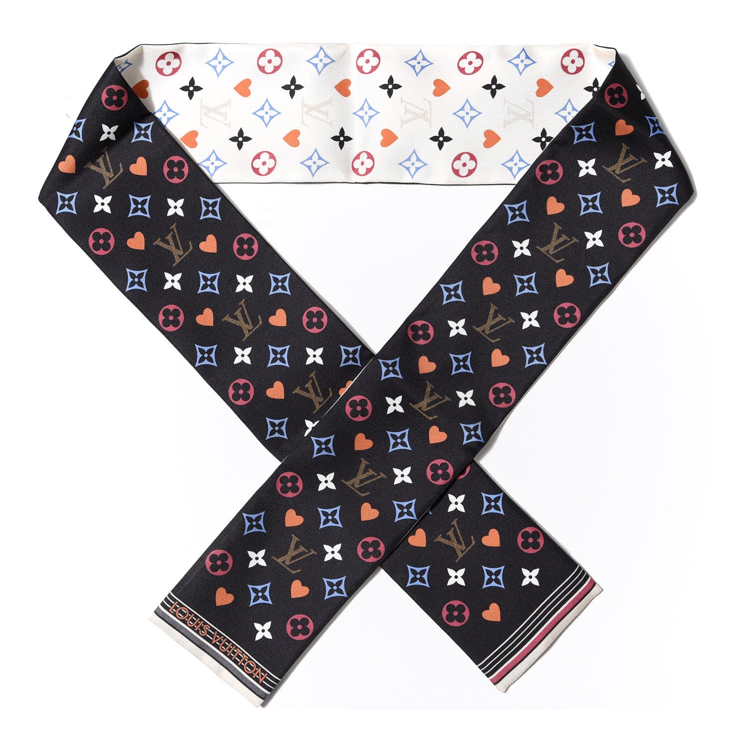 Louis Vuitton Silk Game On Bandeau Black White 1 of 3