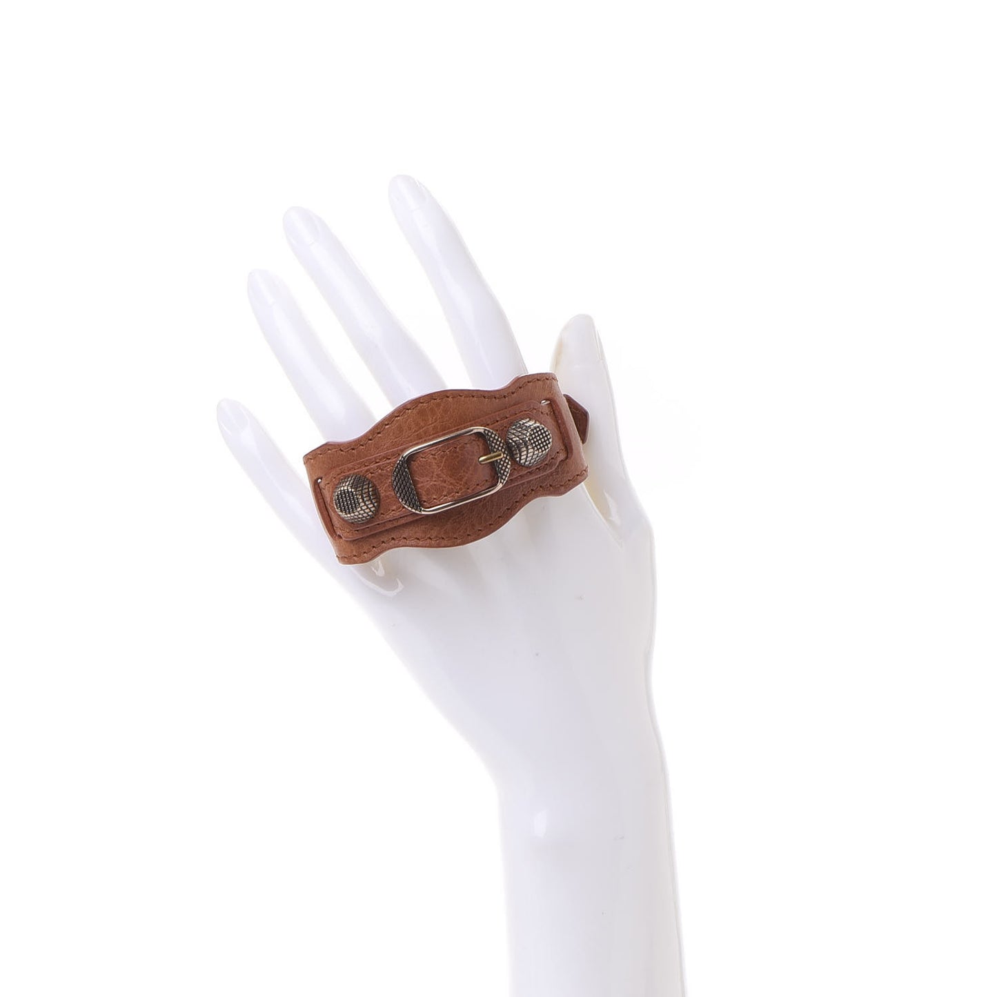 Agneau Arena Giant 12 Silver Hardware Bracelet Orange Brulee