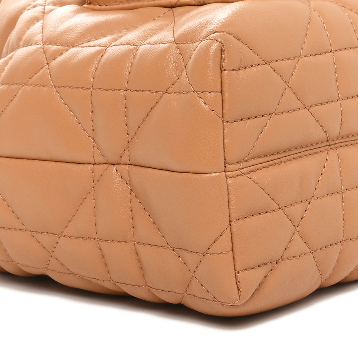 Lambskin Cannage Small Caro Bucket Bag Light Gold