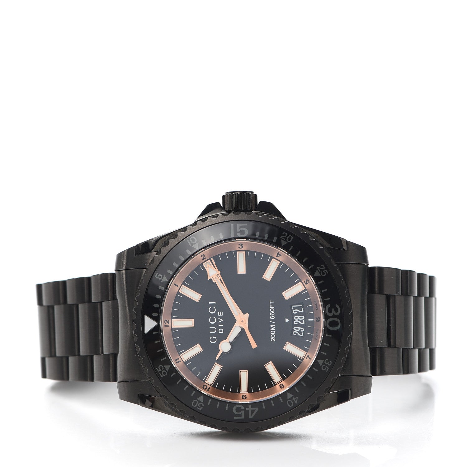 Gucci PVD Stainless Steel 45mm Dive Quartz Watch Black 2 of 5