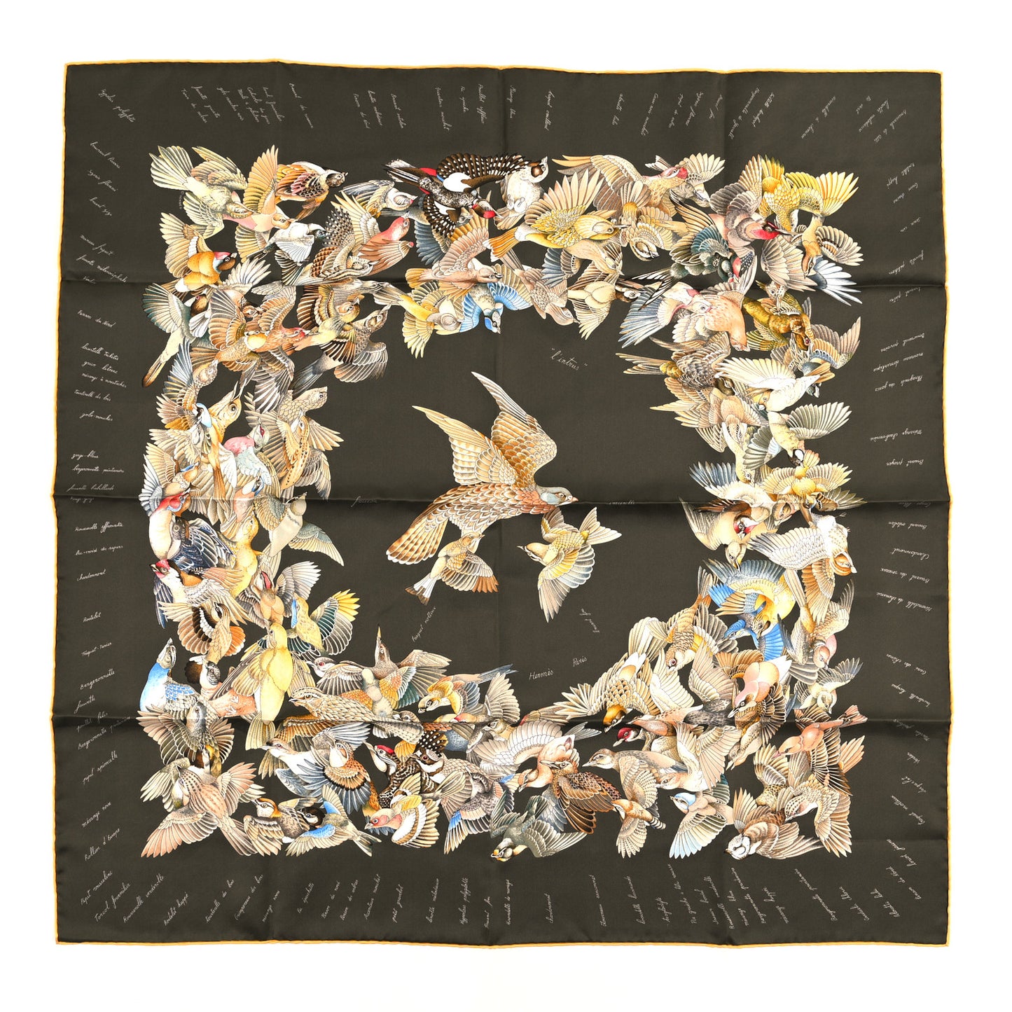 Silk Carre L’Intrus 90 Scarf Green