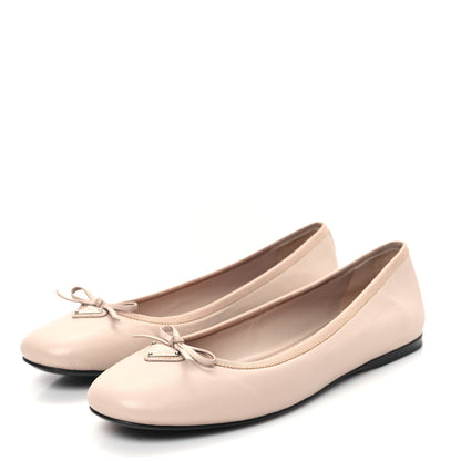 Prada Nappa Cap Toe Triangle Bow Ballerina Flats 40.5 Ninfea 3 of 8