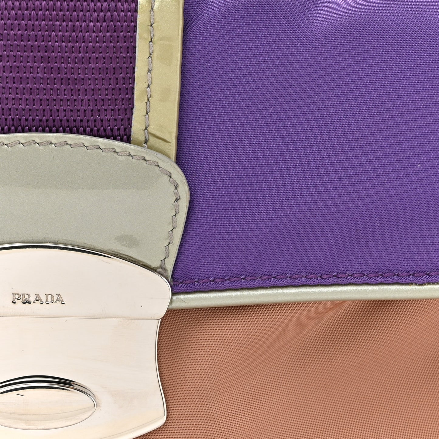 Nylon Vernice Belt Bag Purple Beige Black