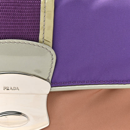 Prada Nylon Vernice Belt Bag Purple Beige Black 7 of 12
