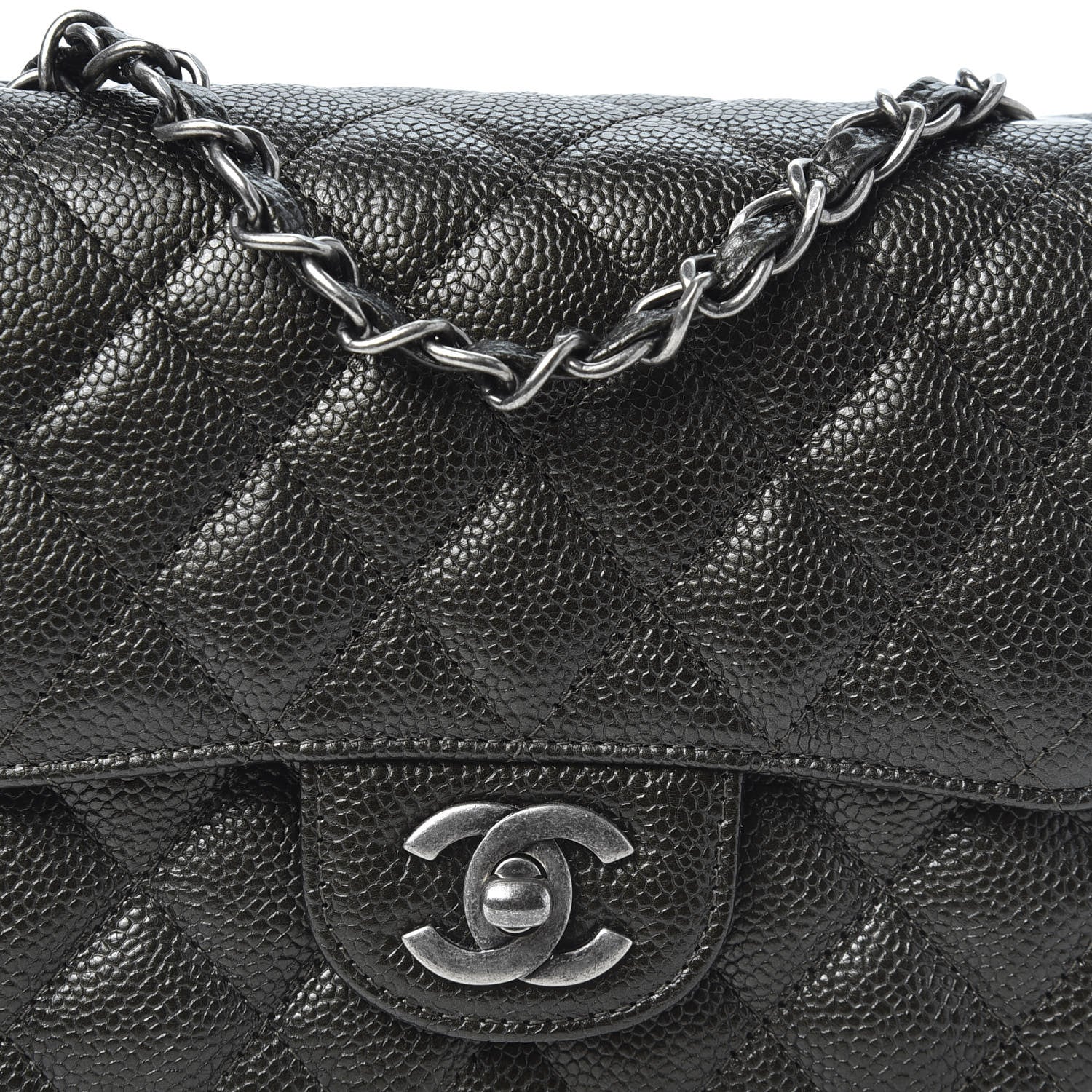 Chanel Caviar Quilted Mini Square Flap Charcoal 9 of 10
