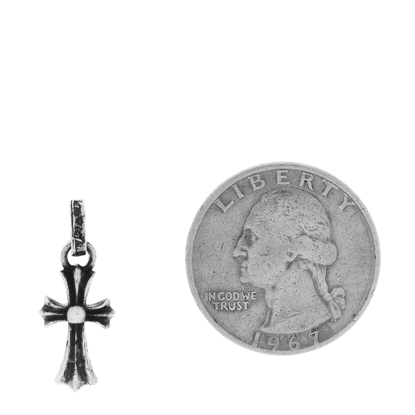 Sterling Silver Baby Fat Cross Single Earring