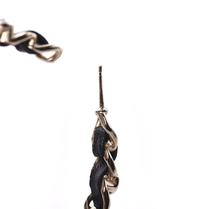 Chanel Lambskin Pearl More Is More CC Chain Hoop Earrings Gold Black 7 of 8