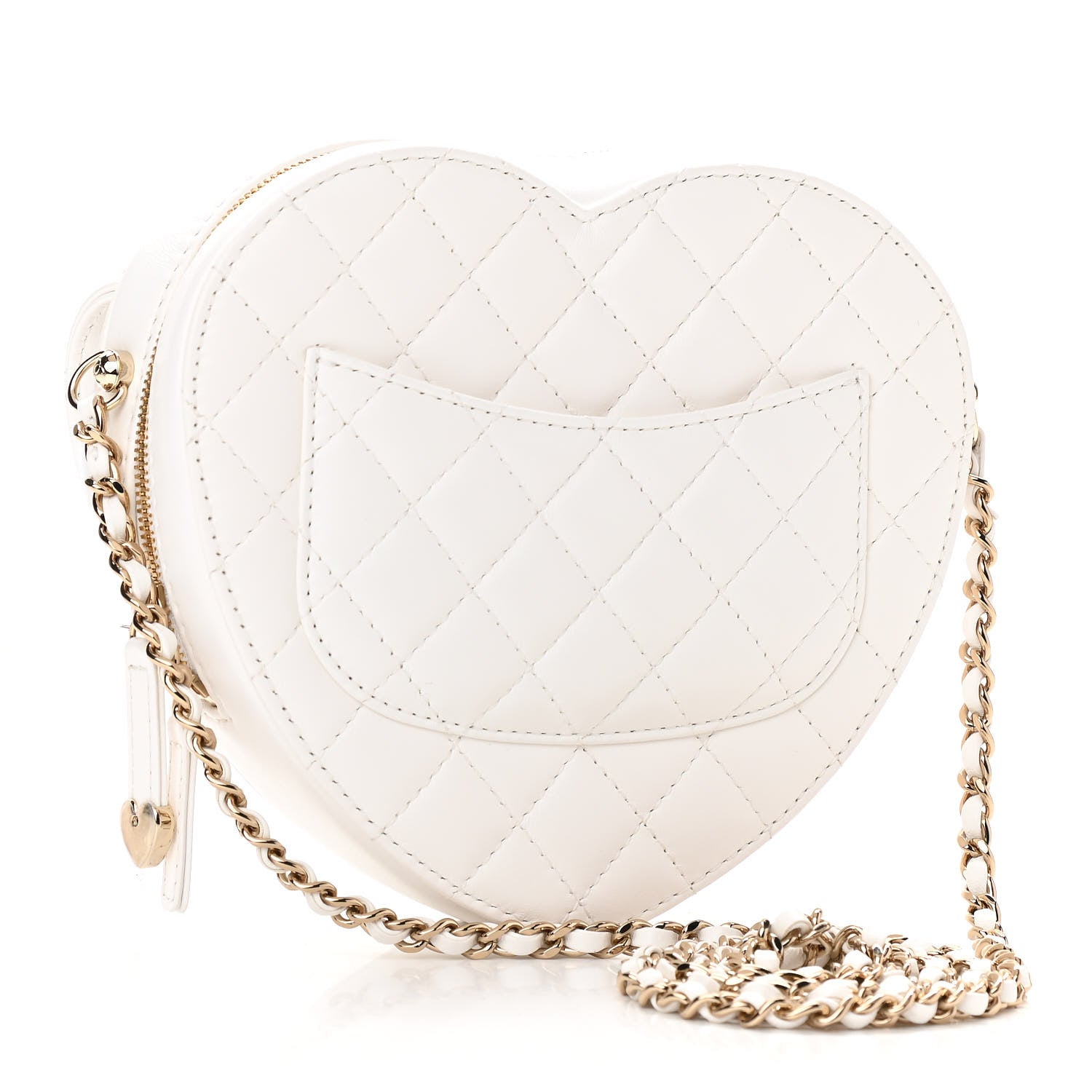 Chanel Lambskin Quilted CC In Love Heart Bag White 3 of 11
