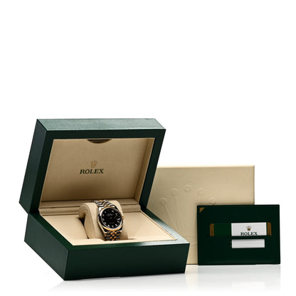 Rolex Stainless Steel 18K Yellow Gold Diamond 36mm Oyster Perpetual Datejust Watch Black 126203 5 of 5