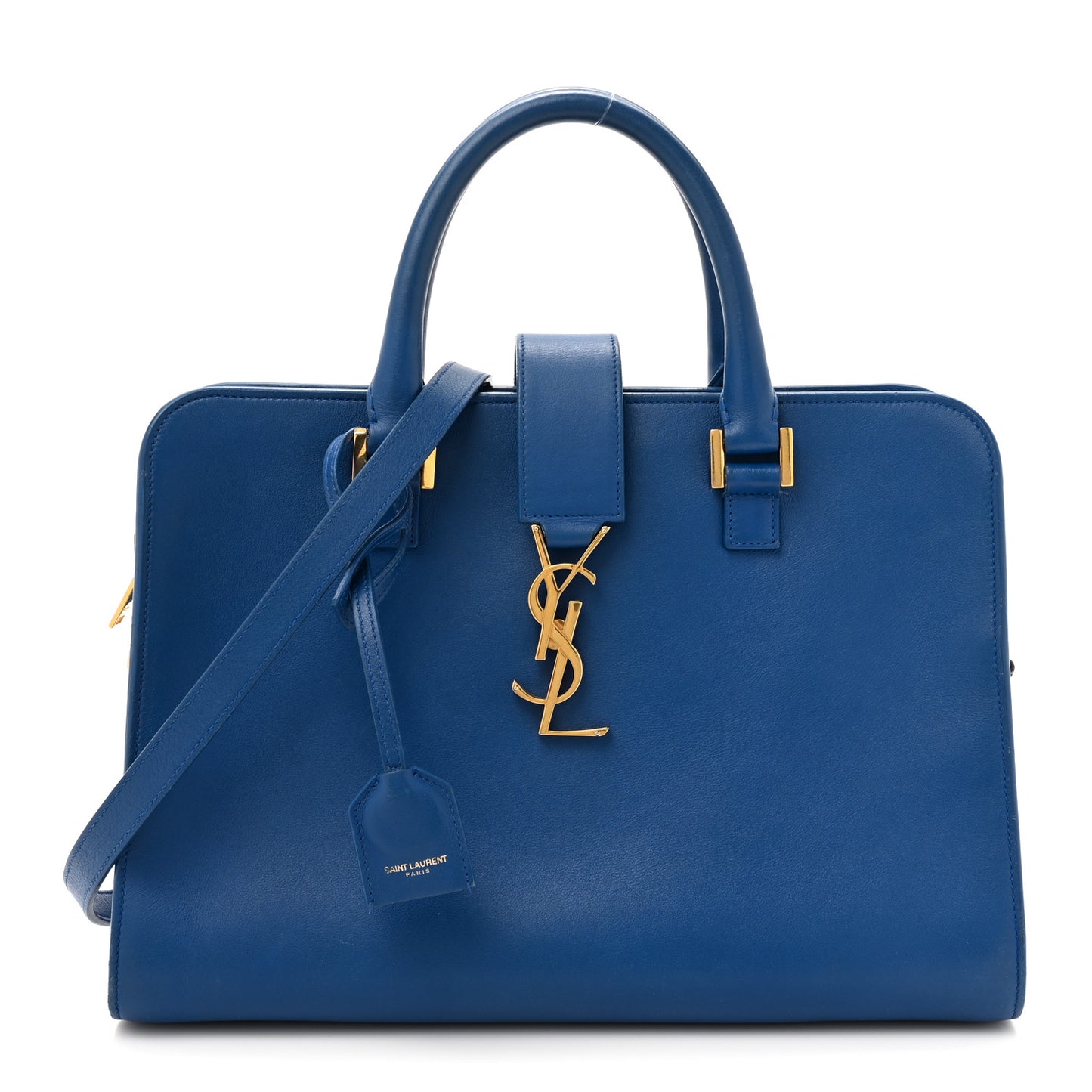 Calfskin Small Monogram Cabas Blue Majorelle