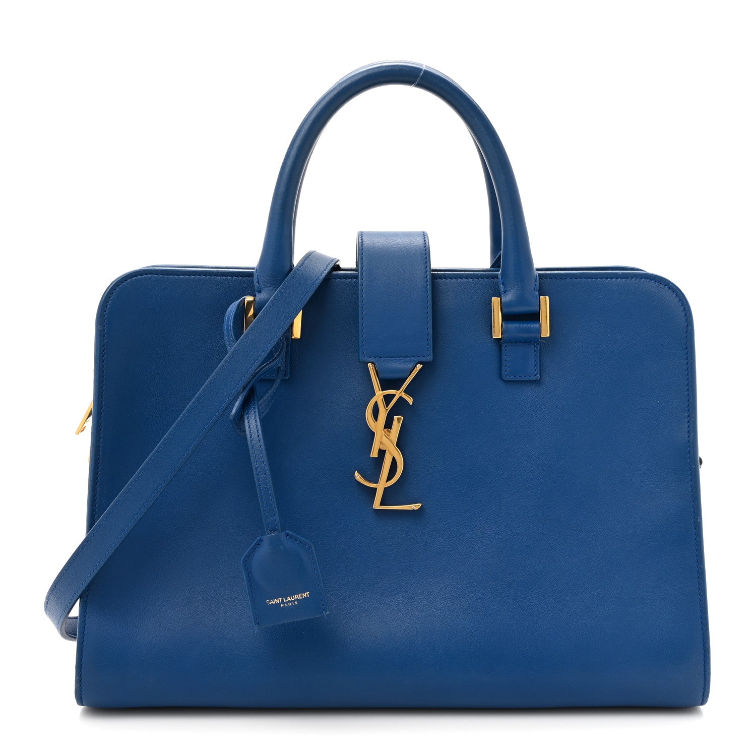 Saint Laurent Calfskin Small Monogram Cabas Blue Majorelle 1 of 19