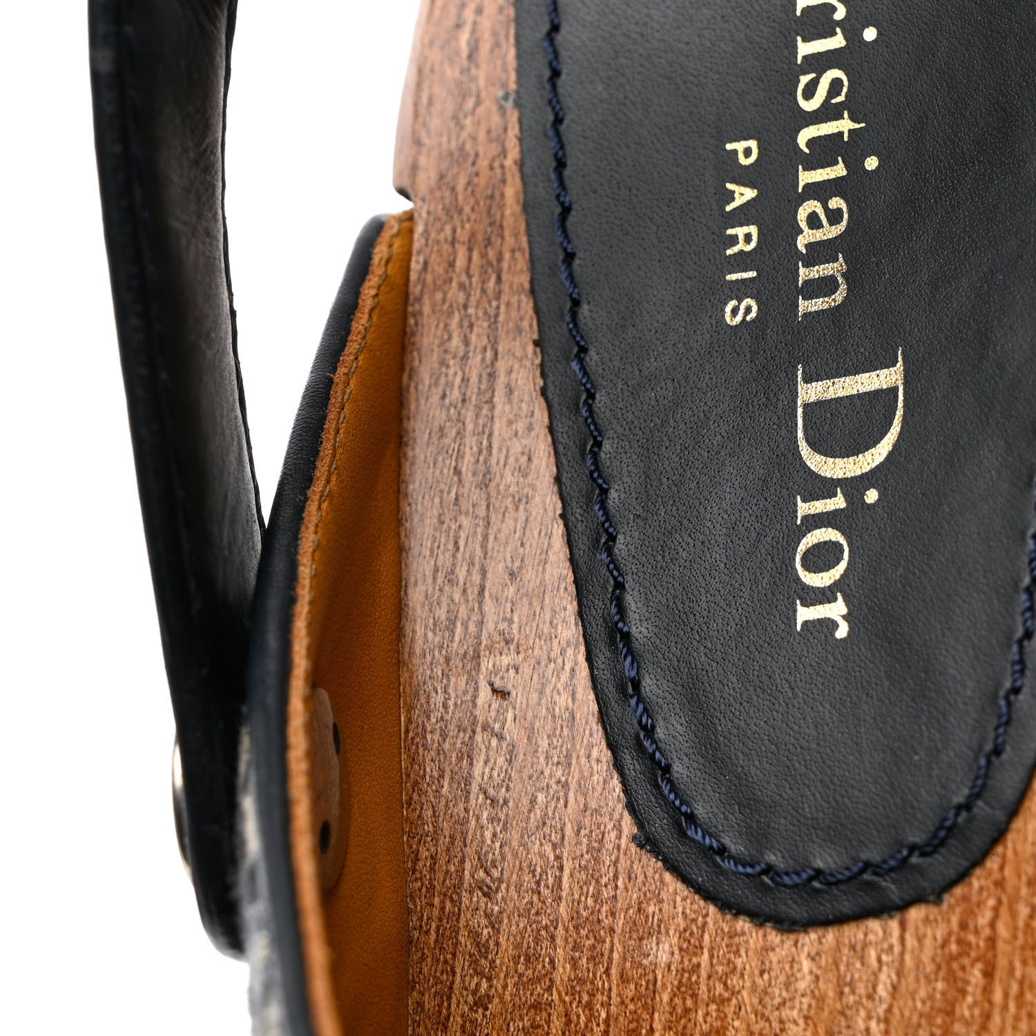 Christian Dior Canvas Oblique Diorquake 20mm Slingback Clogs 38 Deep Blue 10 of 13