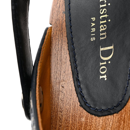 Christian Dior Canvas Oblique Diorquake 20mm Slingback Clogs 38 Deep Blue 10 of 13