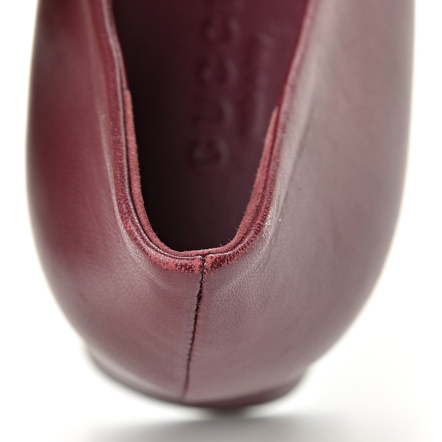 Calfskin Studded Interlocking G Flat 36 Burgundy