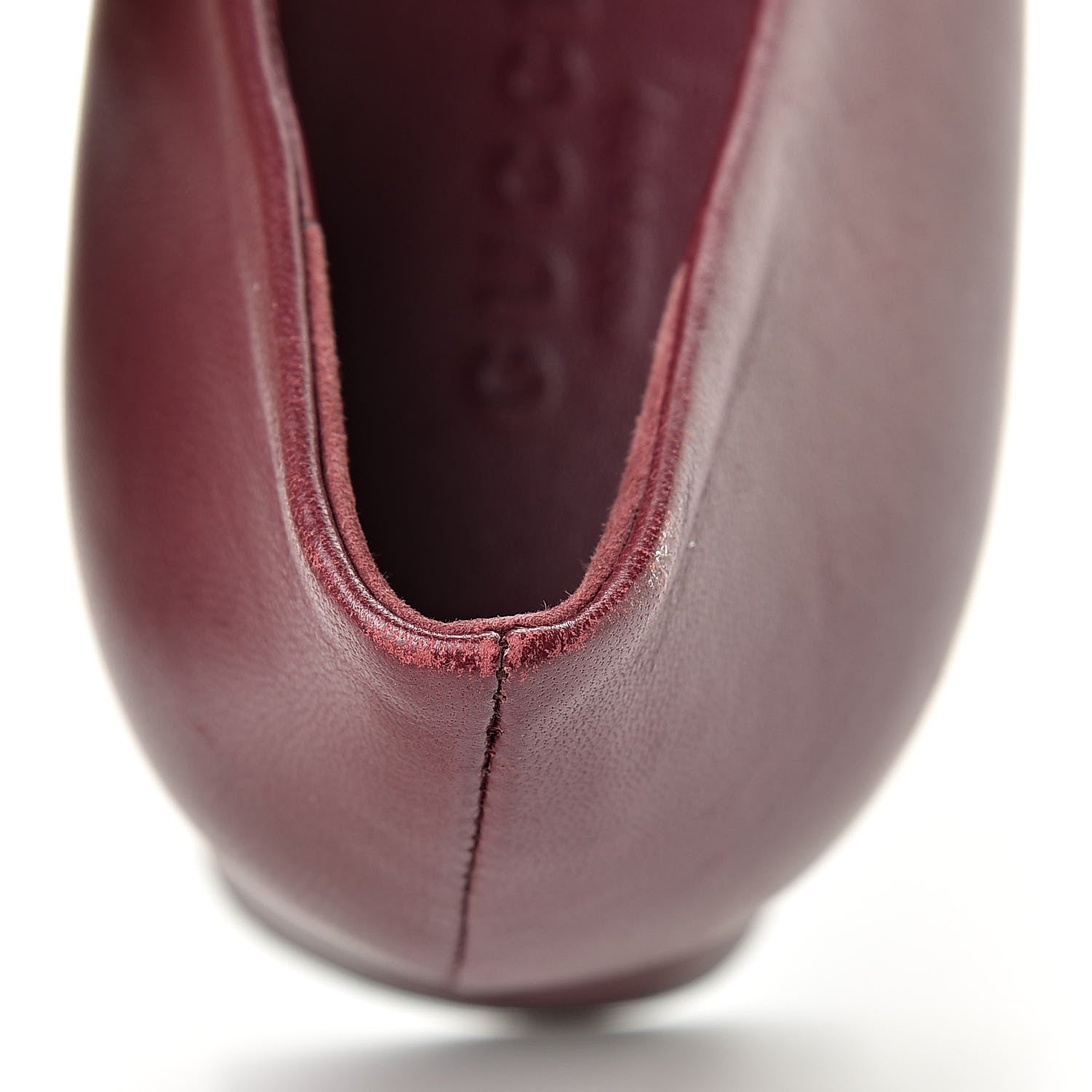 Gucci Calfskin Studded Interlocking G Flat 36 Burgundy 14 of 14