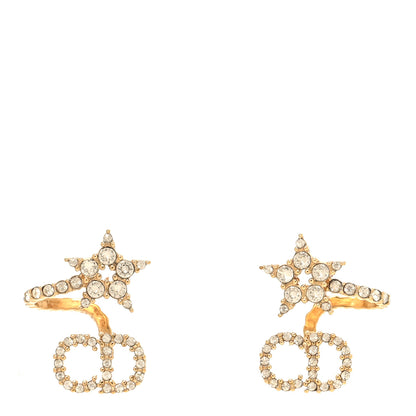 Christian Dior Crystal Clair D Lune Wrap Around Earrings Gold 1 of 4