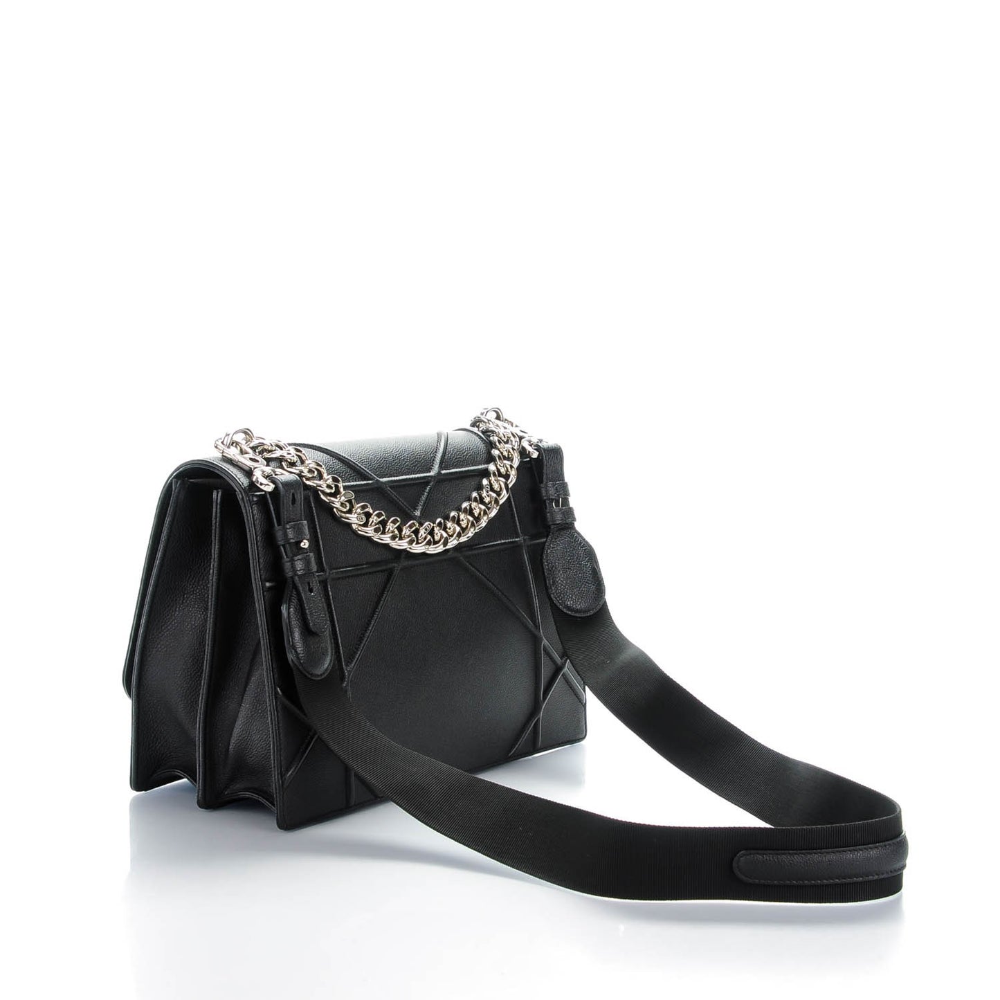 Grained Calfskin Diorama Satchel Black