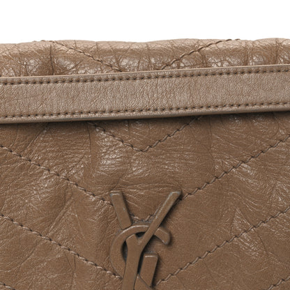 Saint Laurent Crinkled Calfskin Matelasse Monogram Medium Niki Chain Satchel Natural Tan 8 of 11
