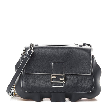 Fendi Vitello Dolce Waves Tri-Color Micro Double Baguette Blue Notte Chantilly 1 of 12