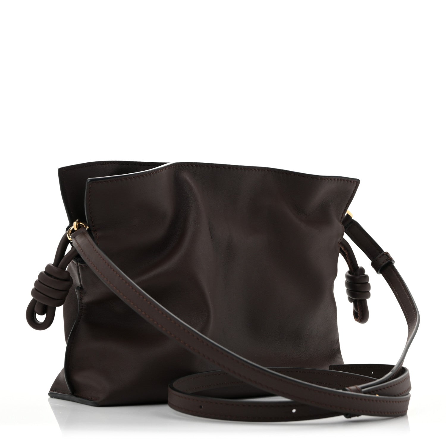 Loewe Calfskin Mini Flamenco Knot Clutch Chocolate 3 of 12