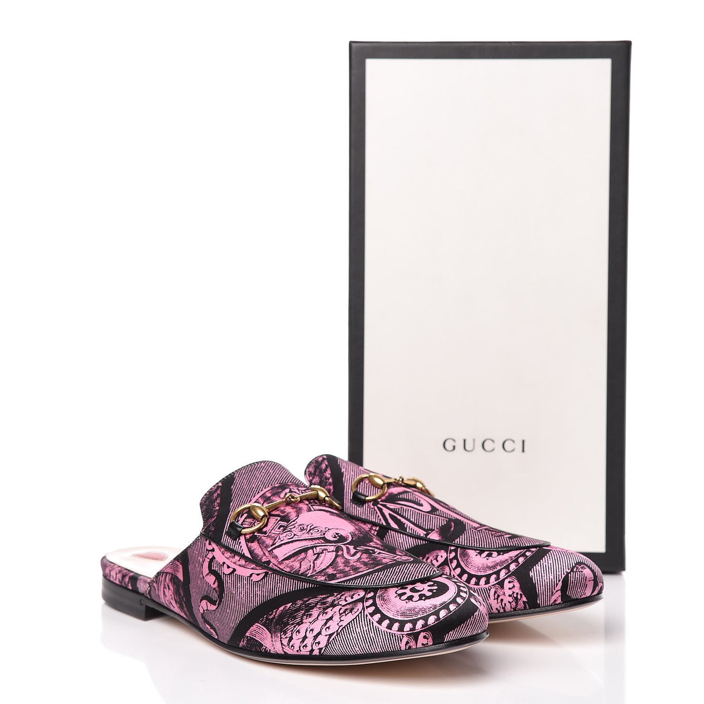 Silk Satin Saint Romain Womens Princetown Slippers 40 Pink Black